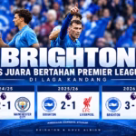 Brighton vs juara bertahan Premier League dalam tiga musim beruntun